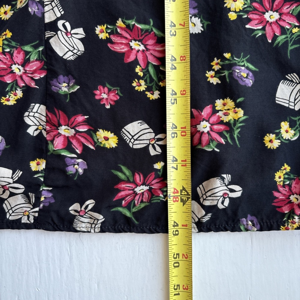 Women M/L Vintage Dress Maxi Floral Short Sleeve 90s Feminine Garden Coquette - Picture 13 of 15